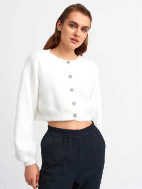 Cara White Cropped Long Sleeve T-Shirt