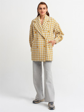 Self-Design Chex Open Front Long Shrug