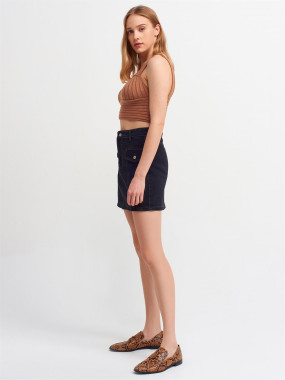 Cropped Cold Shoulder Brown T Shirt