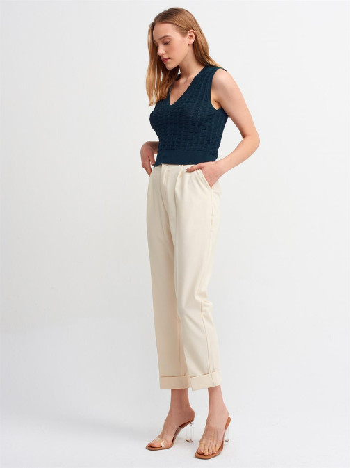 Dilvin Women's Mint V Neck Sweater
