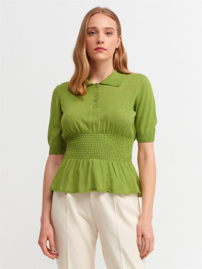 Green fashionable top with cream pant