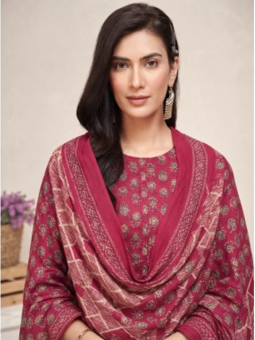 Aarohi Berry Pink Printed Kurta Dupatta Set