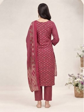 Aarohi Berry Pink Printed Kurta Dupatta Set