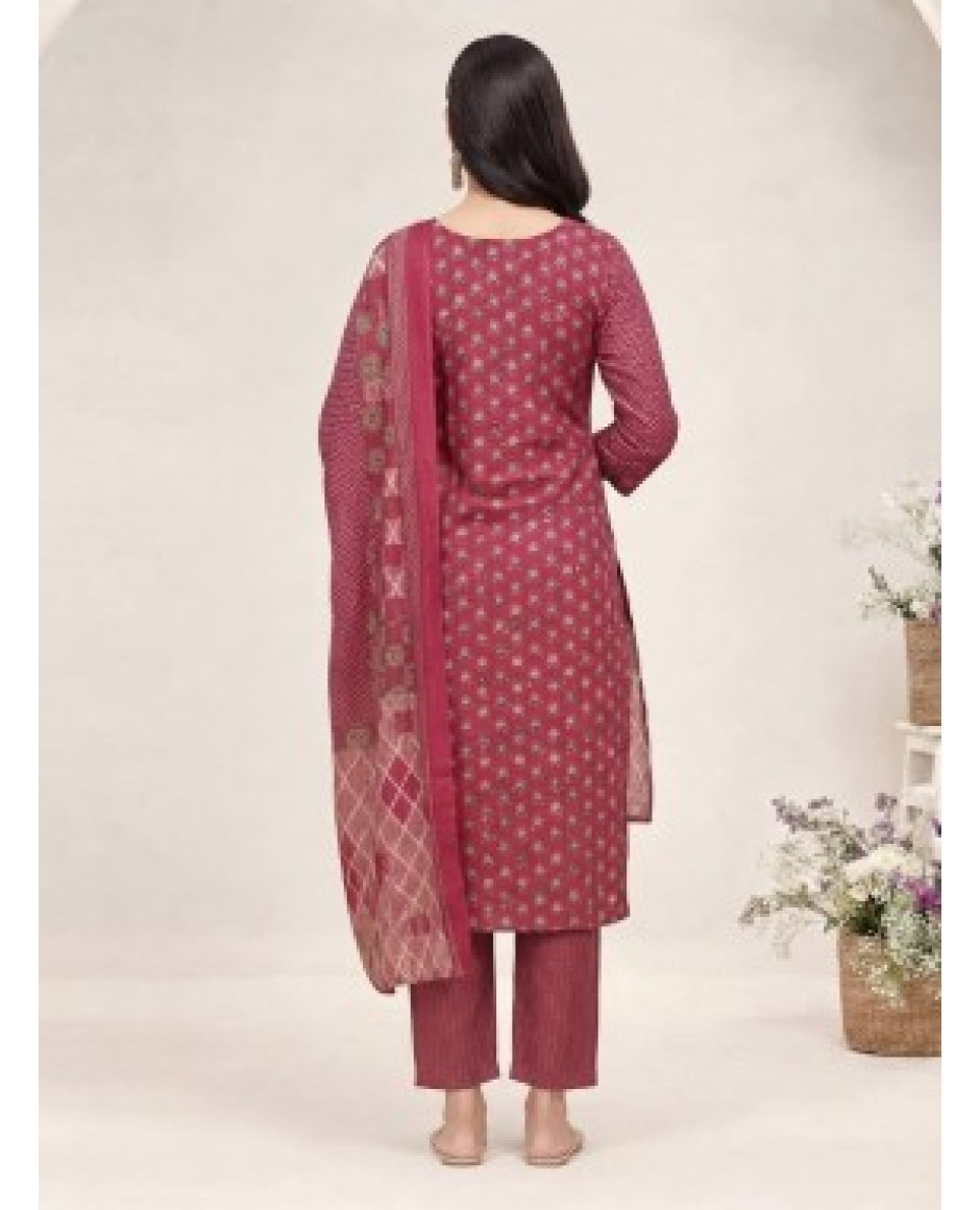 Aarohi Berry Pink Printed Kurta Dupatta Set