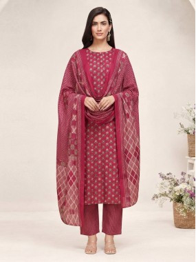 Aarohi Berry Pink Printed Kurta Dupatta Set