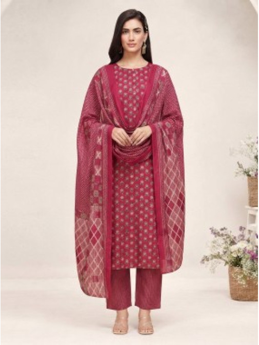 Aarohi Berry Pink Printed Kurta Dupatta Set