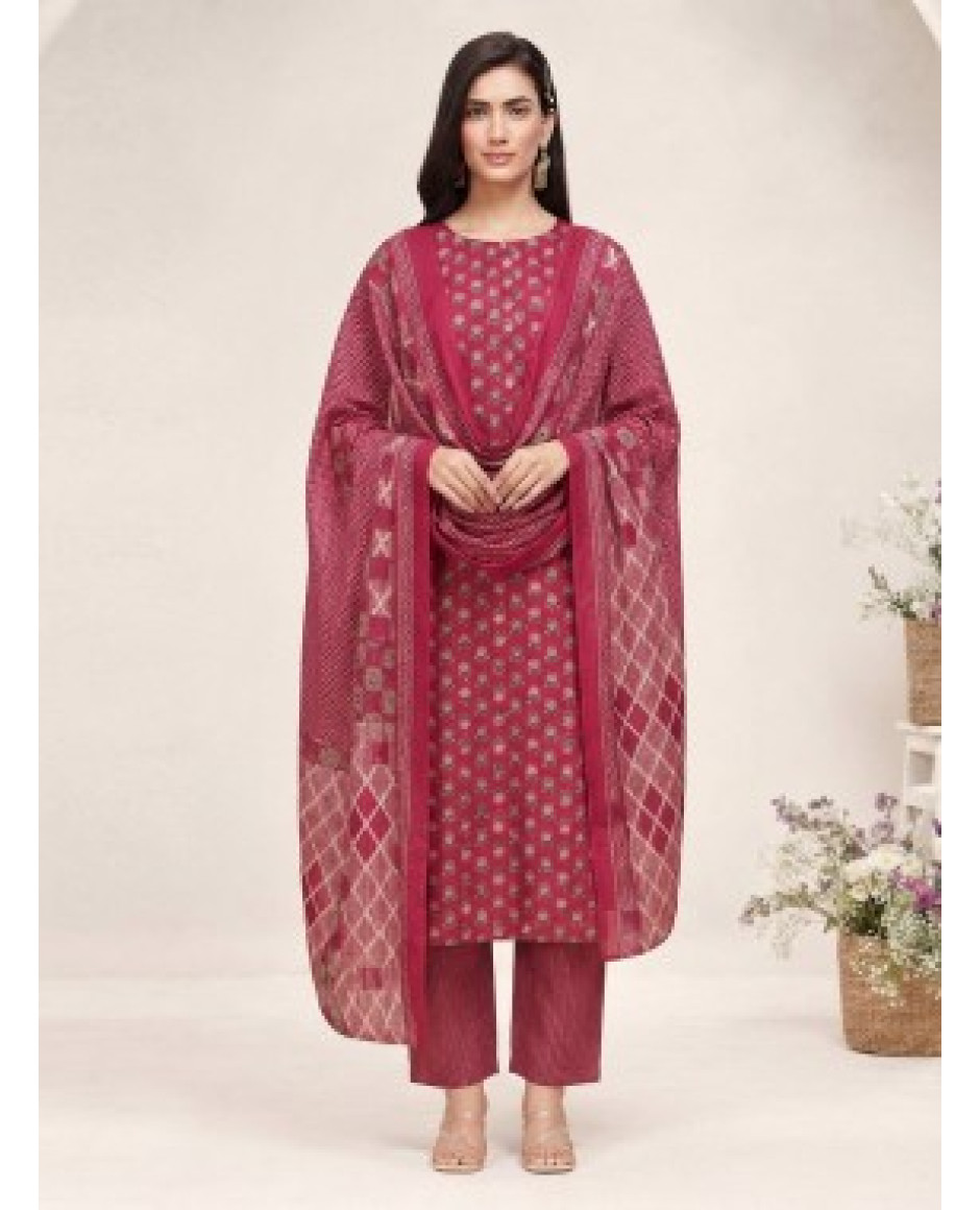 Aarohi Berry Pink Printed Kurta Dupatta Set