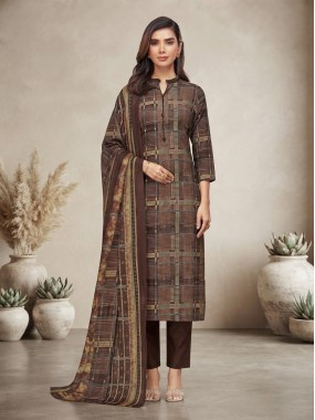 Brown Heritage Print Kurta Set