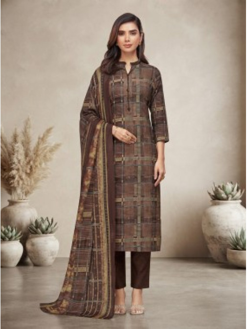 Brown Heritage Print Kurta Set