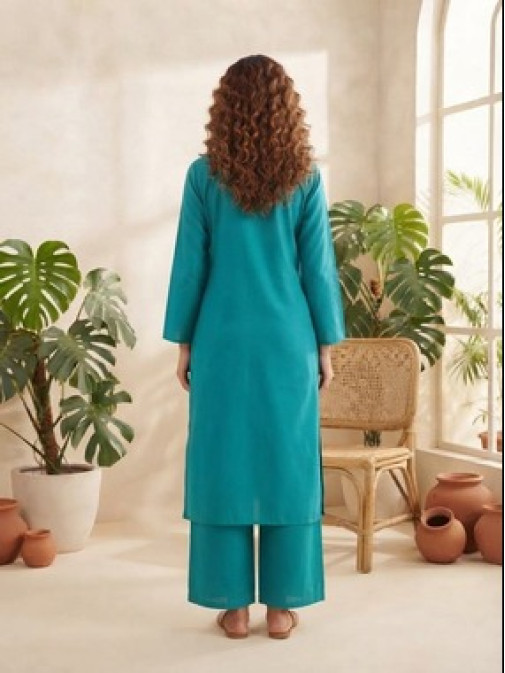 Turquoise Floral Grace Kurta Set